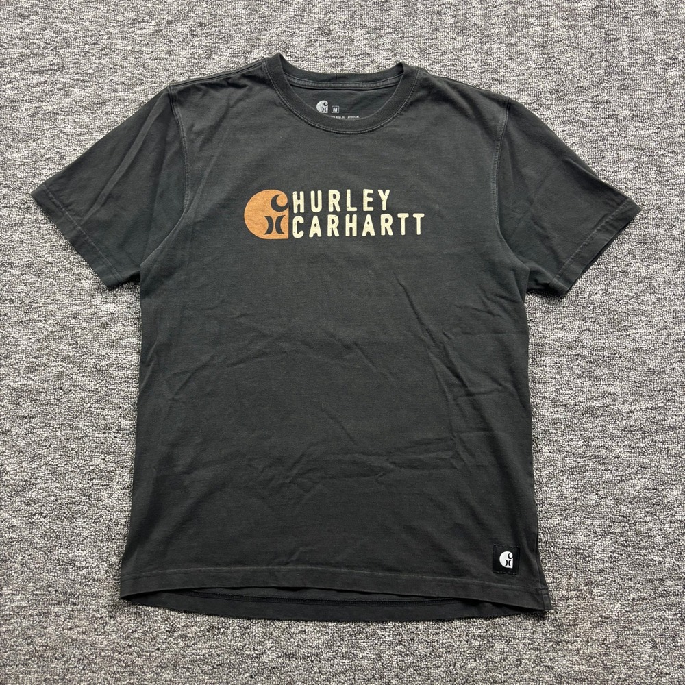 Rare Limited Hurley x Carhartt Skate Graphic Black T-Shirt Size Medium